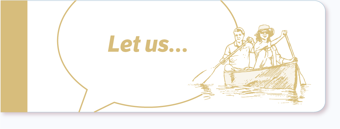 a long gold booklet with a caption 'Let us…'