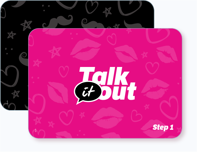two set of cards, black and pink