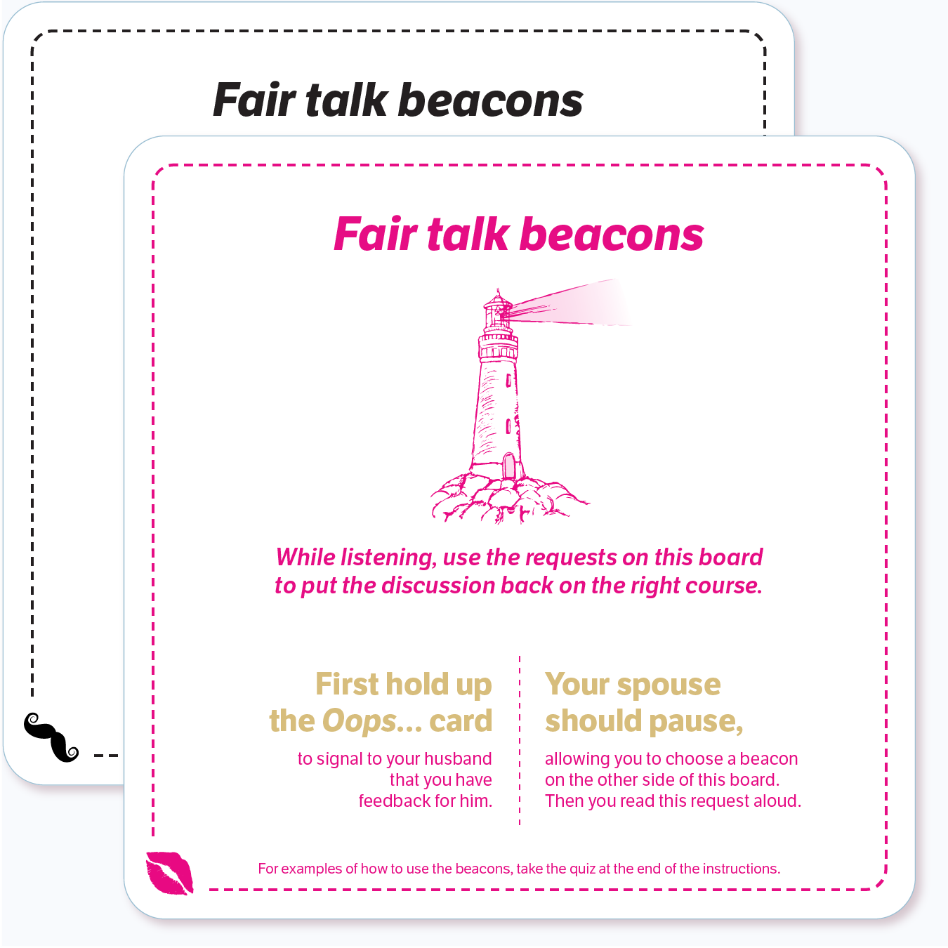 Two boards of beacons (black and pink)